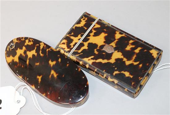 Tortoiseshell glasses case and card case